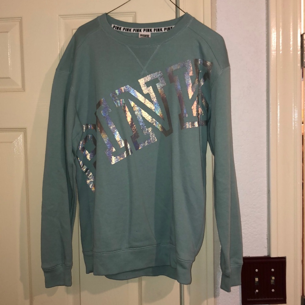 Pink sage crew neck